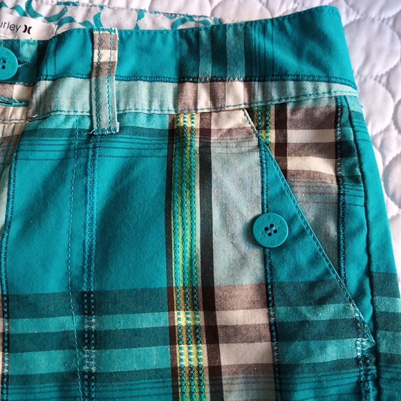HURLEY Plaid Bermuda Walking Shorts Juniors sz 5 Small - Picture 2 of 7